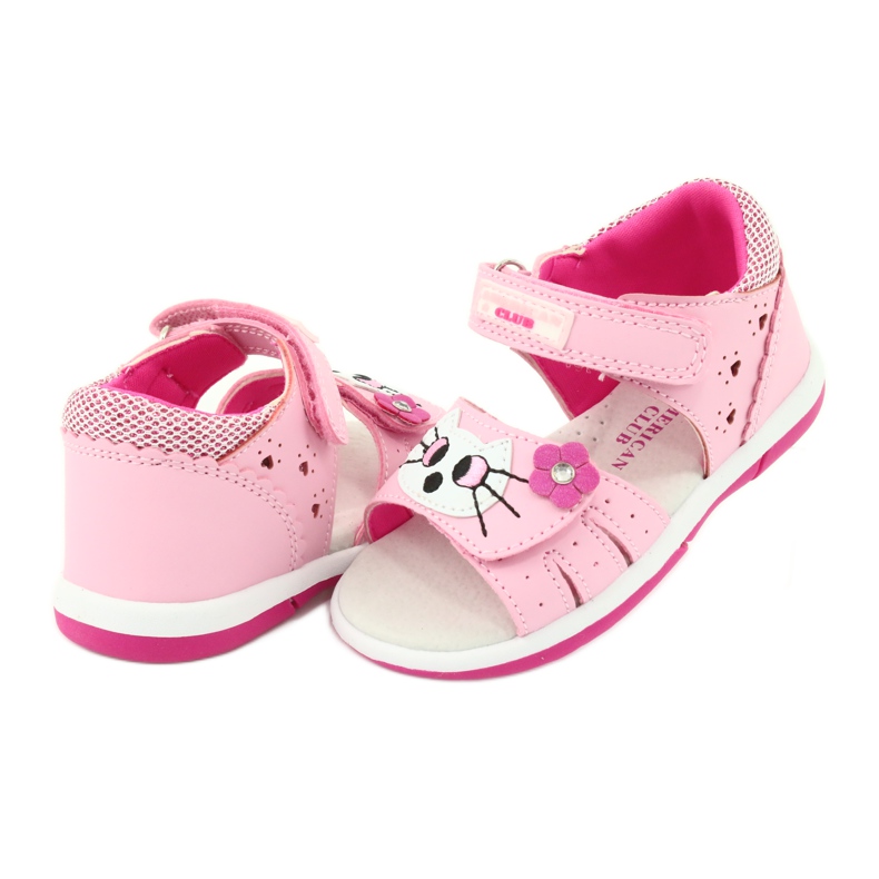 American Club American DR22/20 Sandals Girls 'Pink Kitty rosa 2