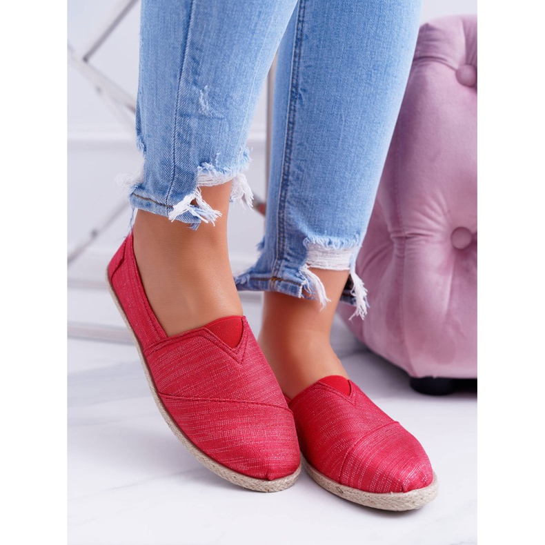 NEWS Red Glitter Espadrilles för kvinnor från Emmera röd 2