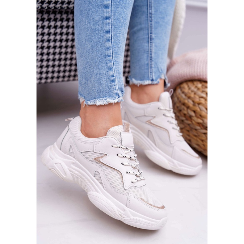 BUGO Kvinnors sportskor Beige Glitter Winchester 1