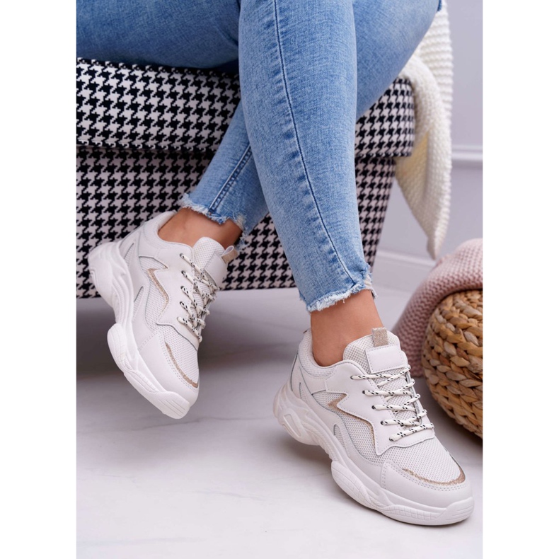 BUGO Kvinnors sportskor Beige Glitter Winchester 2