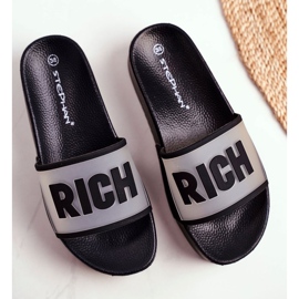 SEA Kvinnors svartrika tofflor på plattformen 1