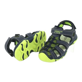 Sandaler i läder American Club XD06 / 20 marinblå grön 3