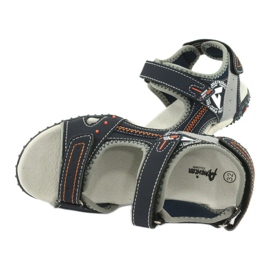 Sandaler Sports Sports läderinsats American Club RL19/19 Navy/Gray orange 4