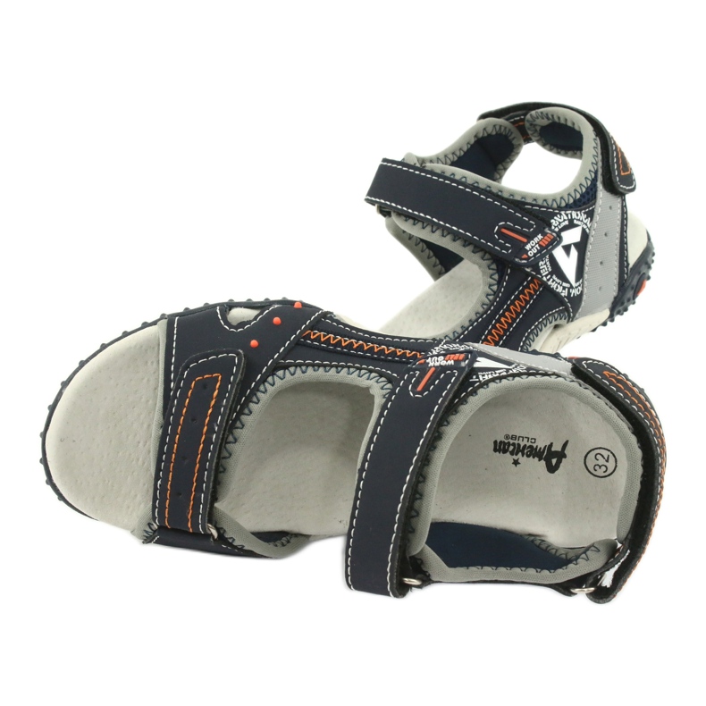 Sandaler Sports Sports läderinsats American Club RL19/19 Navy/Gray orange 4