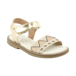 American Club Girls 'Gold Sandals med paljettläderinsats GC08/20 gyllene 1