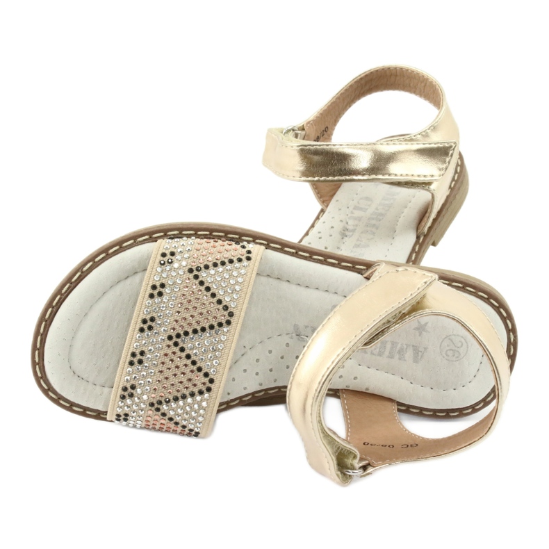 American Club Girls 'Gold Sandals med paljettläderinsats GC08/20 gyllene 5