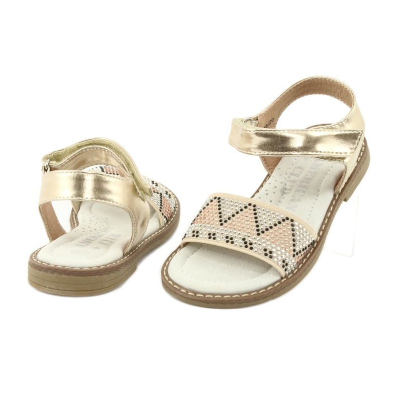 American Club Girls 'Gold Sandals med paljettläderinsats GC08/20 gyllene 4