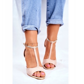 S.Barski Kvinnors sandaler på hög klack Beige 280-58 Move On Me 2