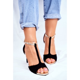 S.Barski Kvinnors sandaler på högklackad svart 280-58 Move On Me 2