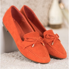 Small Swan Orange loafers 1