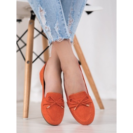Small Swan Orange loafers 5