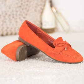 Small Swan Orange loafers 2