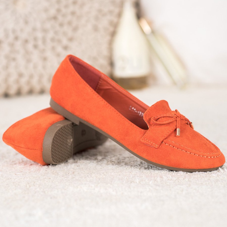 Small Swan Orange loafers 2