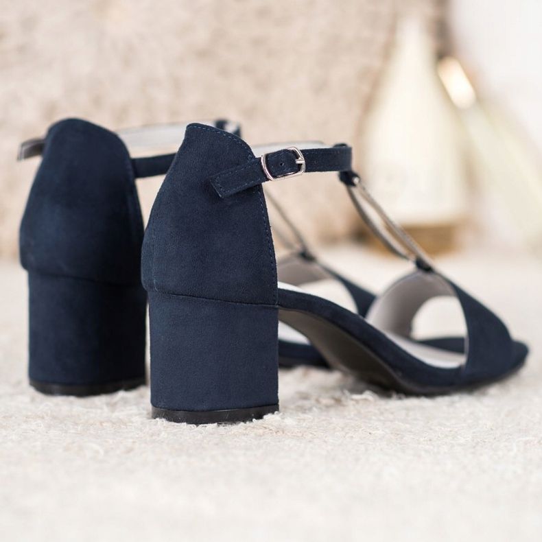 Goodin Eleganta högklackade sandaler marinblå blå 2