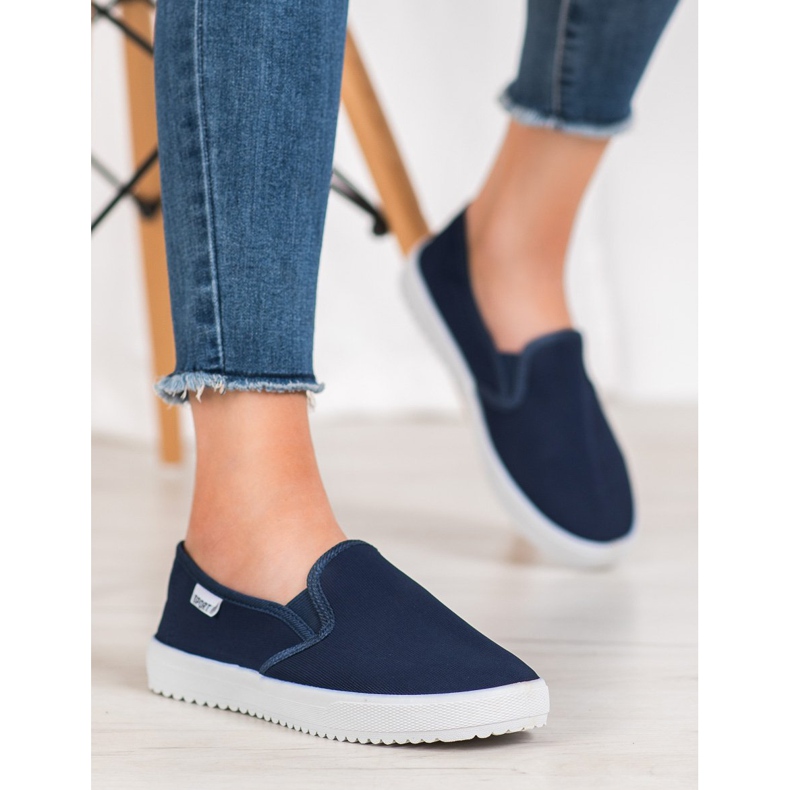 SHELOVET Slip-on sneakers på plattformen blå 1