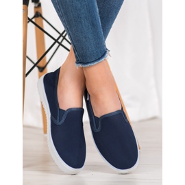 SHELOVET Slip-on sneakers på plattformen blå 2