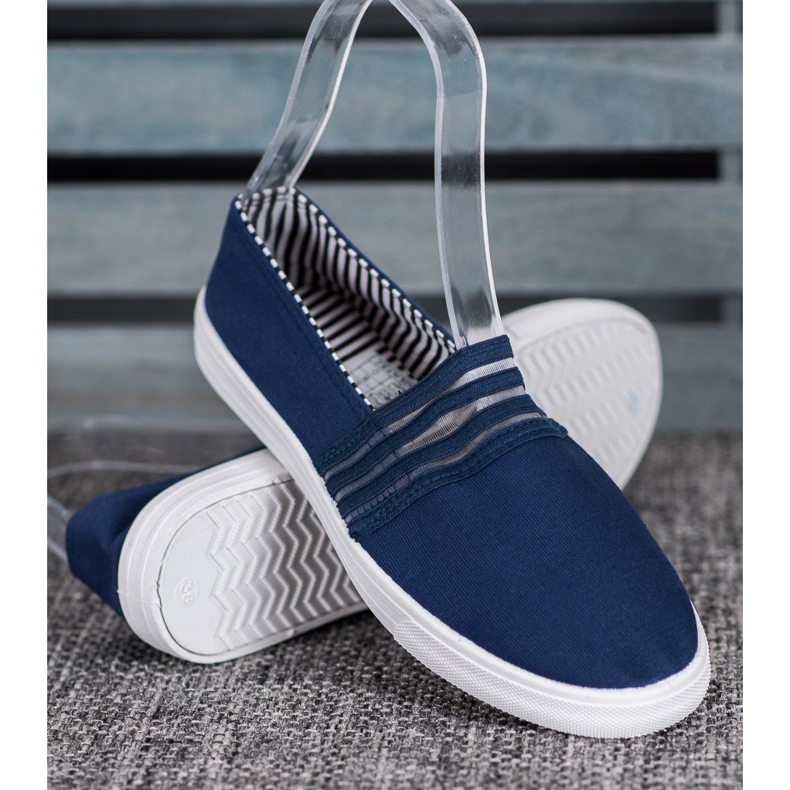 SHELOVET Bekväma slip-on sneakers blå 1