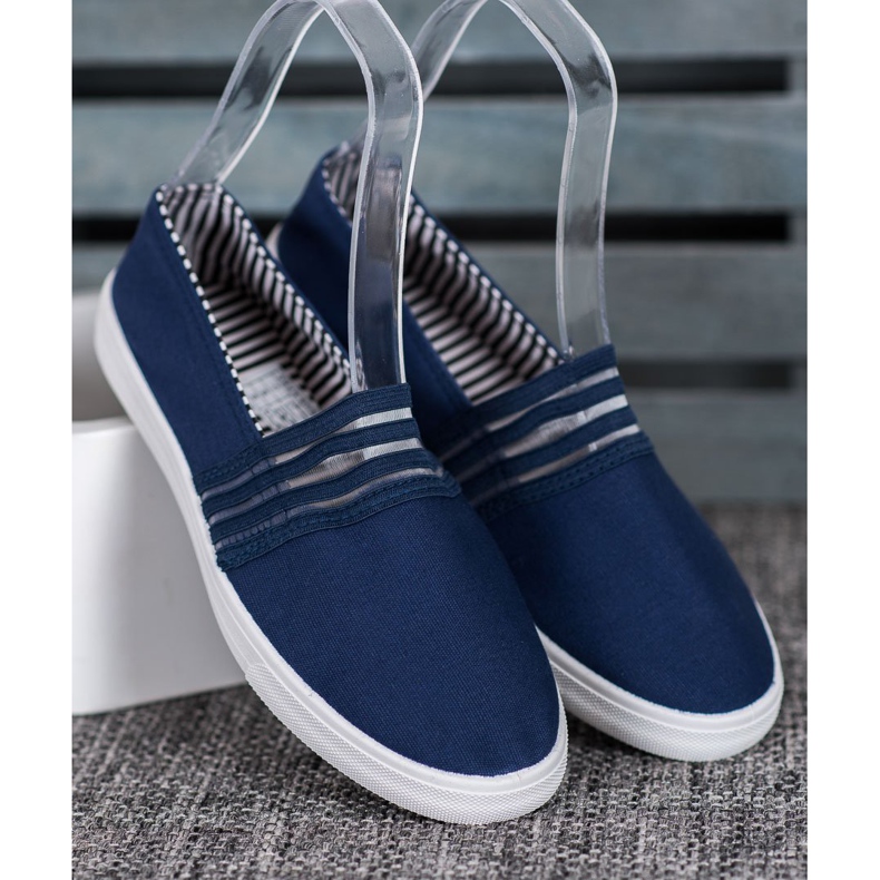 SHELOVET Bekväma slip-on sneakers blå 2