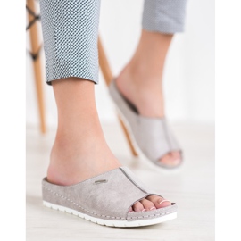 Bekväma VINCEZA glitter tofflor grå 1