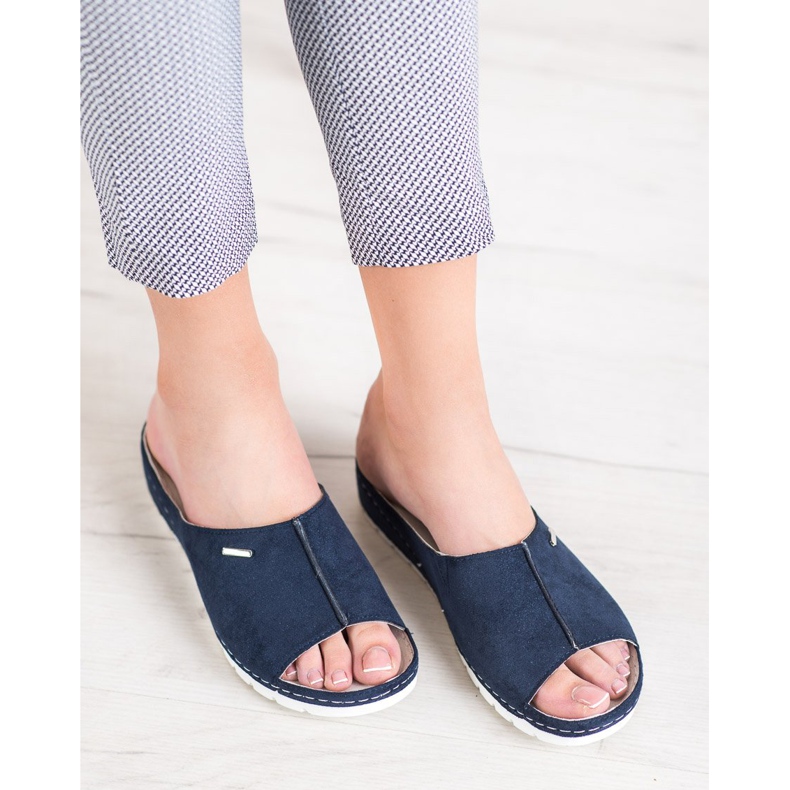 Bekväma VINCEZA glitter tofflor blå 1