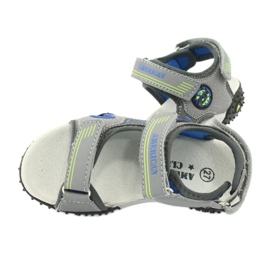 American Club Amerikanska HL20/20 läder innersula sandaler, gråblå 4