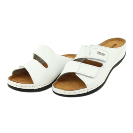Inblu Women's Leather Flip Flops 158D107 White vit 2