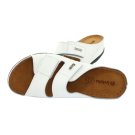 Inblu Women's Leather Flip Flops 158D107 White vit 4