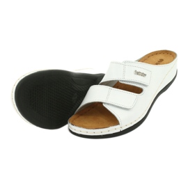 Inblu Women's Leather Flip Flops 158D107 White vit 3