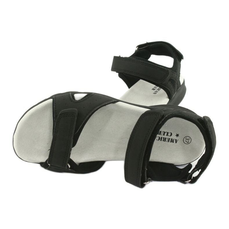 American Club HL15 / 20 svarta sportssandaler 4