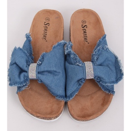 Canvas tofflor på kork BG60P ljusblå 1