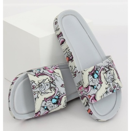 Unicorn grå tofflor CK83 Grå mångfärgad 1