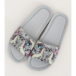 Unicorn grå tofflor CK83 Grå mångfärgad 2