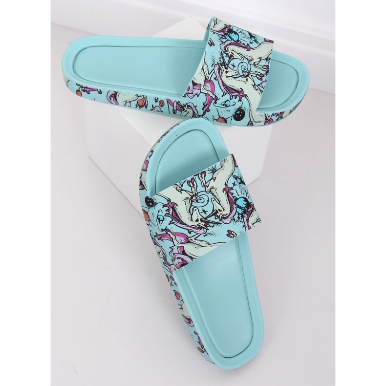 Unicorn blå tofflor CK83 L.BLUE 2