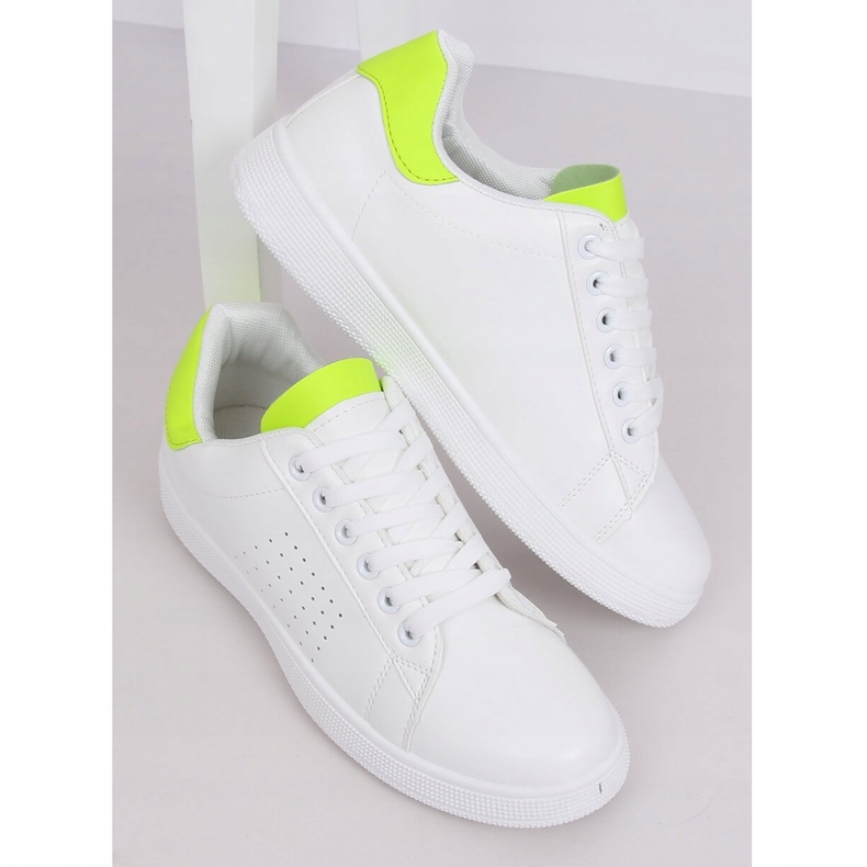 Kvinnors vita och neon sneakers LV101P Flugreen gul 1