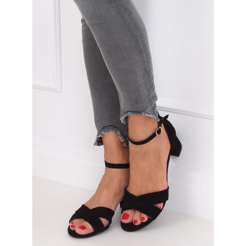 Svarta högklackade sandaler F189P Svart 2