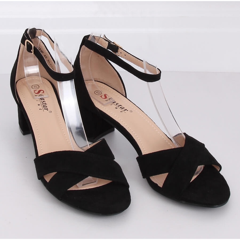 Svarta högklackade sandaler F189P Svart 1