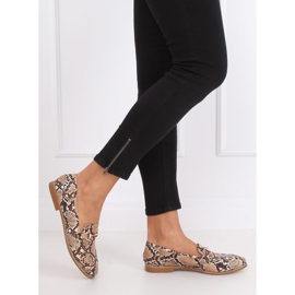 Dam loafers ormskinn T356P Snake Beige 1