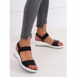 Svarta sandaler på kilklack NS101P Svart 2