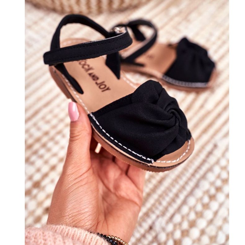 FRROCK Barns gula fåniga kardborresandaler svart 2