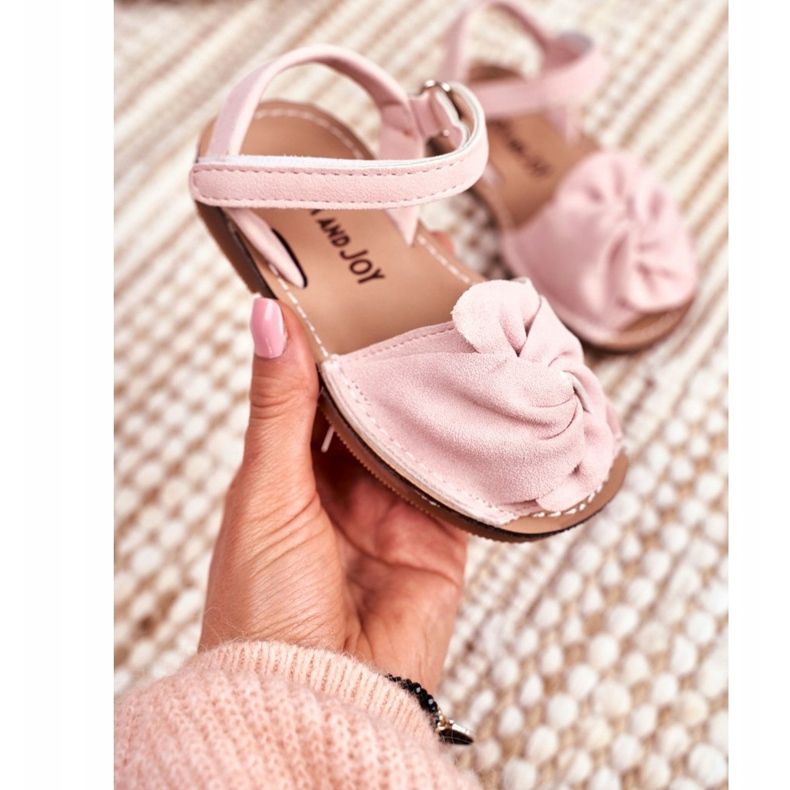 FRROCK Barnsandaler med kardborrerosa fånig 2