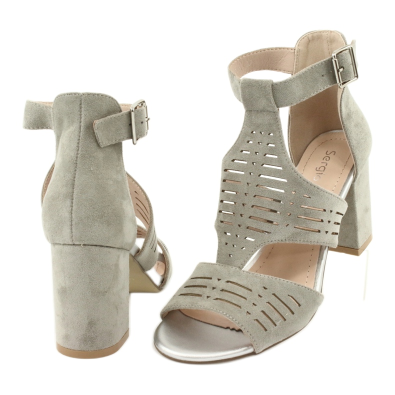 Sergio Leone SK903 sandaler i mocka grå 4