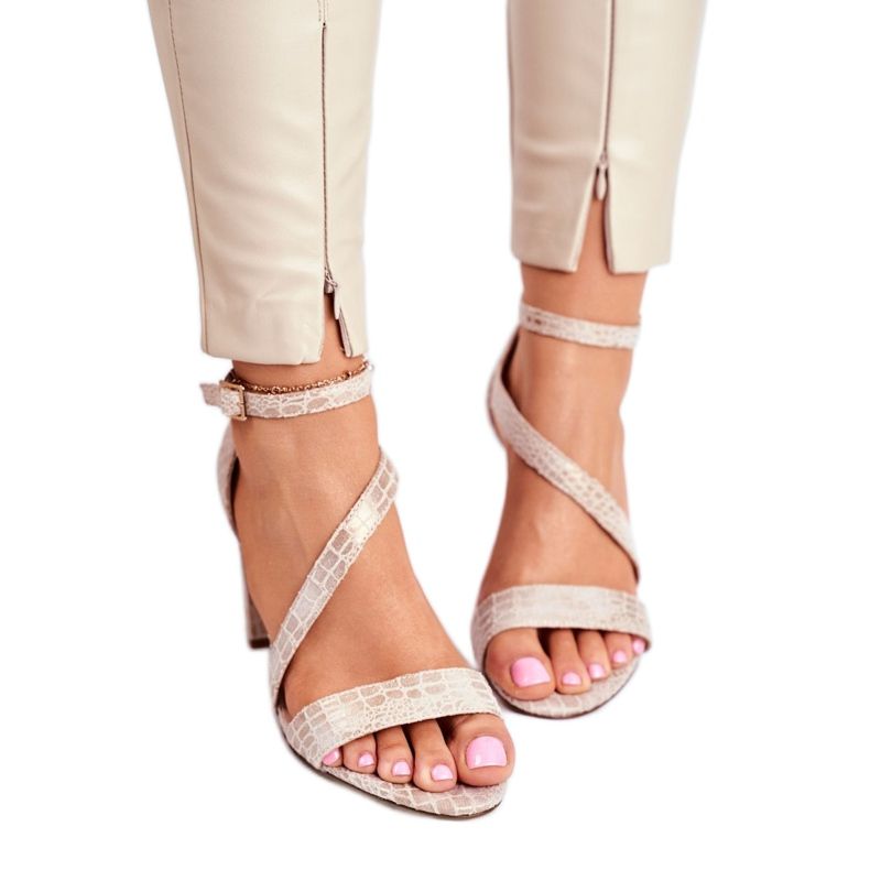 Gladiator sandaler Sergio Leone SK870 beige gyllene 2