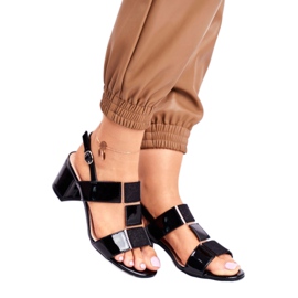 Lågklackade sandaler Sergio Leone SK910 svart 1