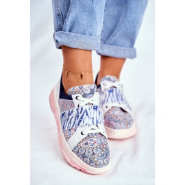 Sportskor Dam lädersneakers Maciejka 04448-27 brun marinblå 2