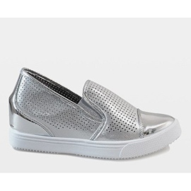 Silver wedge sneakers DD439-2 grå 2