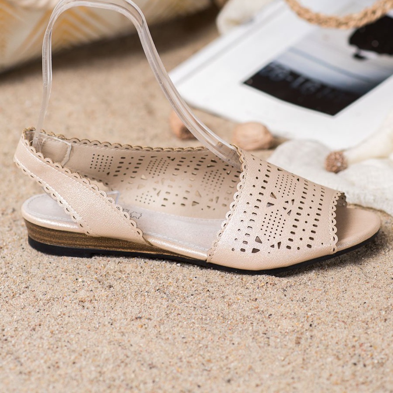 Goodin Glänsande gyllene sandaler 1