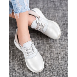 Titta VINCEZA lädersneakers grå 2