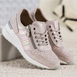 Skinnsneakers med VINCEZA -dragkedja brun 2