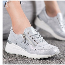 Skinnsneakers med VINCEZA -dragkedja grå 1