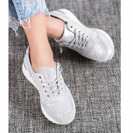 Skinnsneakers med VINCEZA -dragkedja grå 2